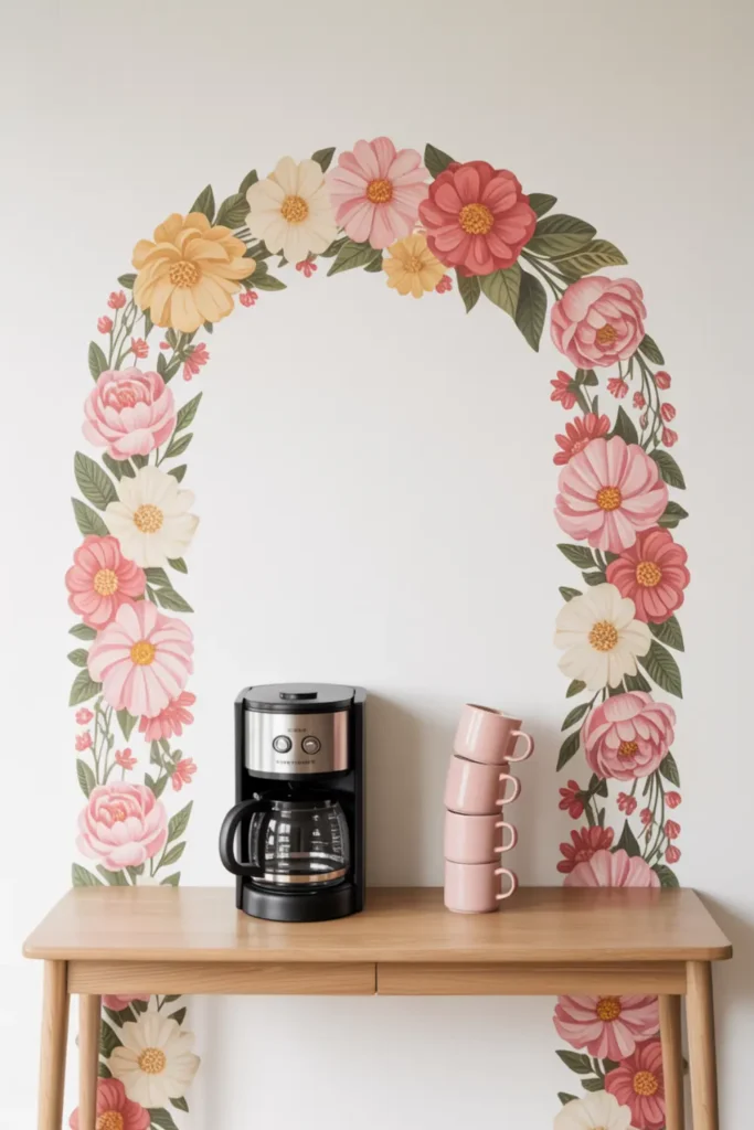 Floral Wallpaper Coffee Arch