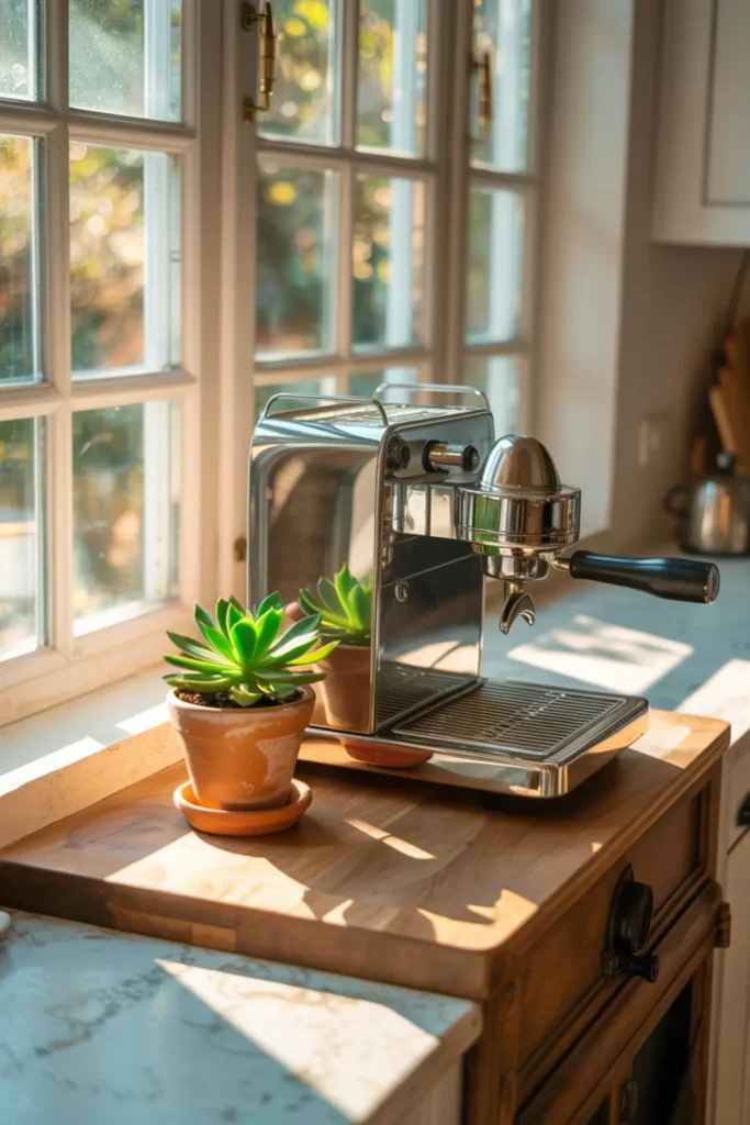 Cozy Window Seat Coffee Bar