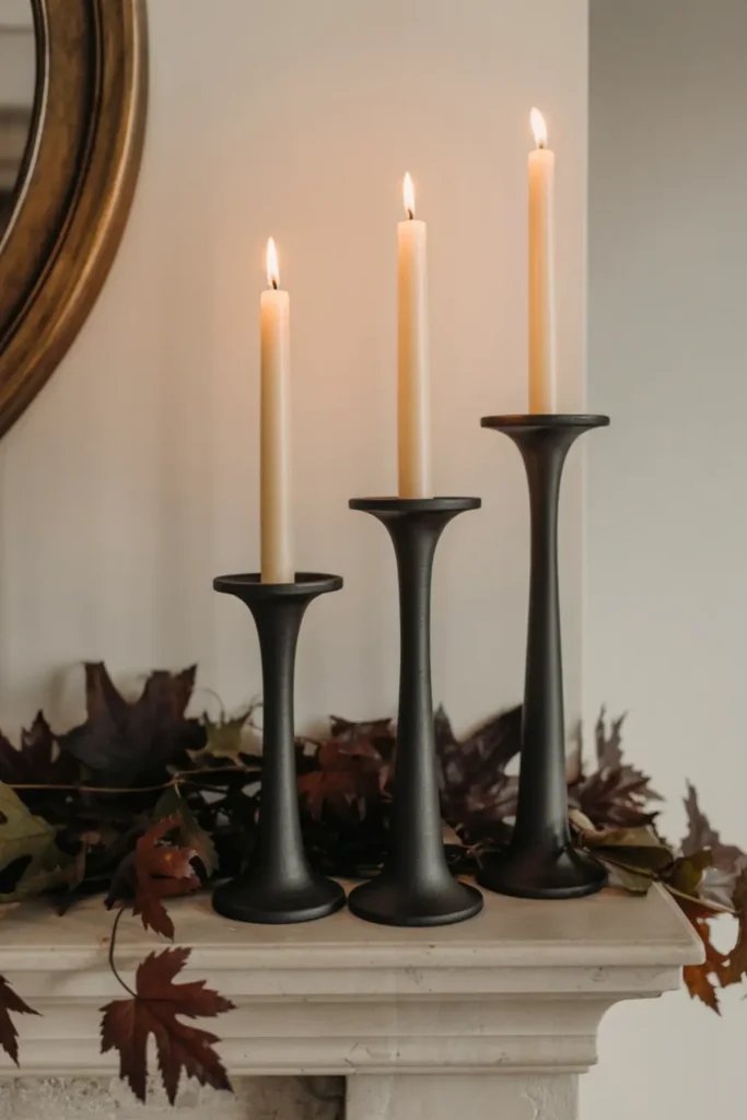 Matte Black Iron Candlesticks