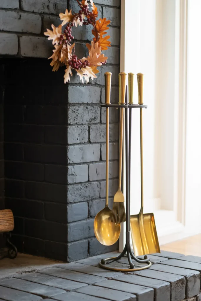 Antique Brass Fireplace Tools