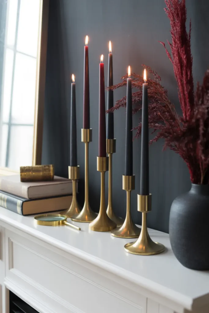 Moody Dark Taper Candles