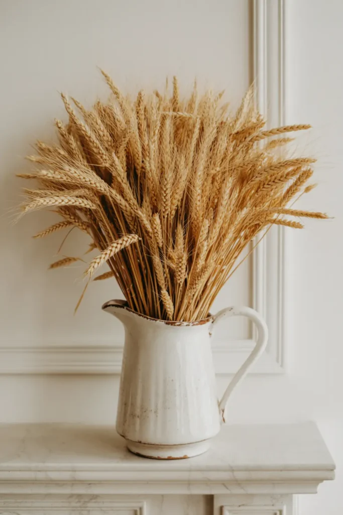 Dried Wheat Sheaves in Pitchers