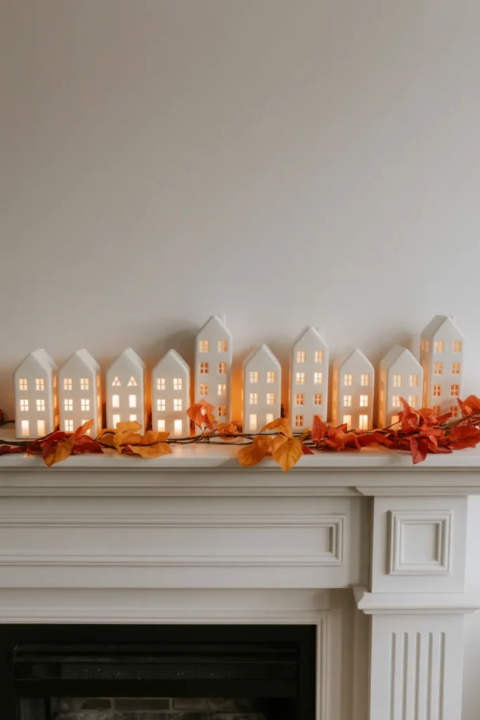 Fall Village Ceramic Houses
