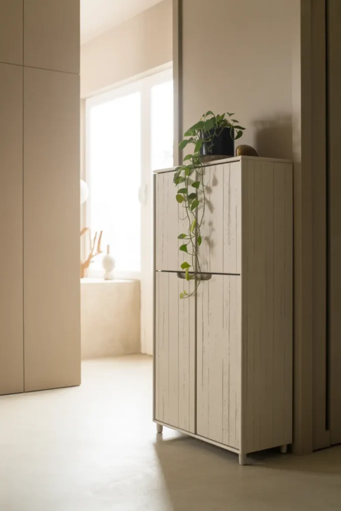 Add a Rustic Farmhouse Shoe Cabinet