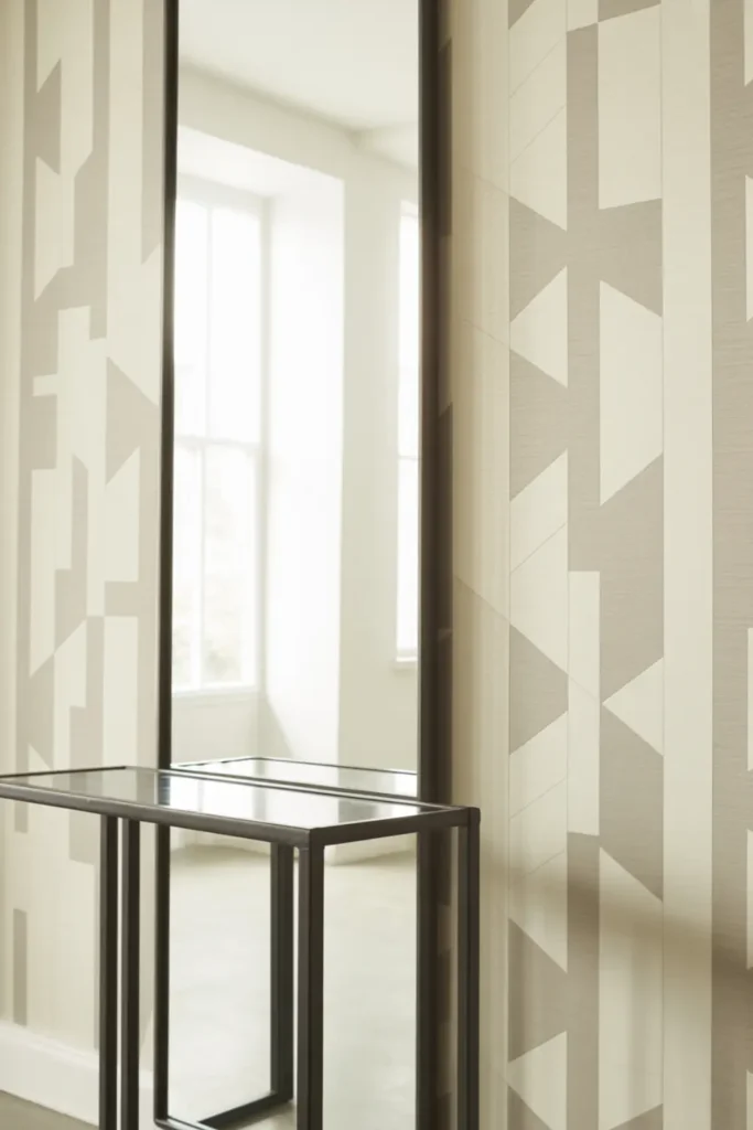 Install Peel and Stick Geometric Wallpaper