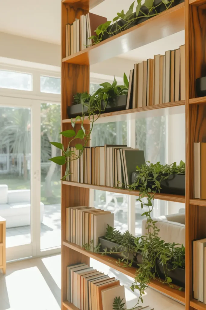 Use Open Bookshelves as Room Dividers