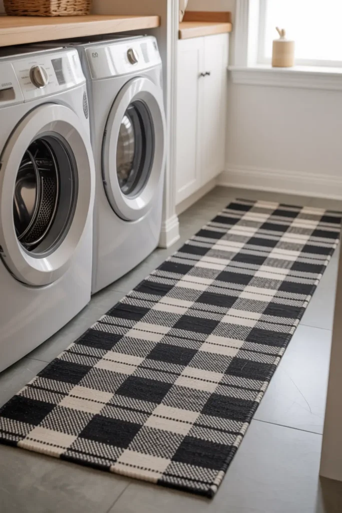 Add a Farmhouse Plaid Runner Rug