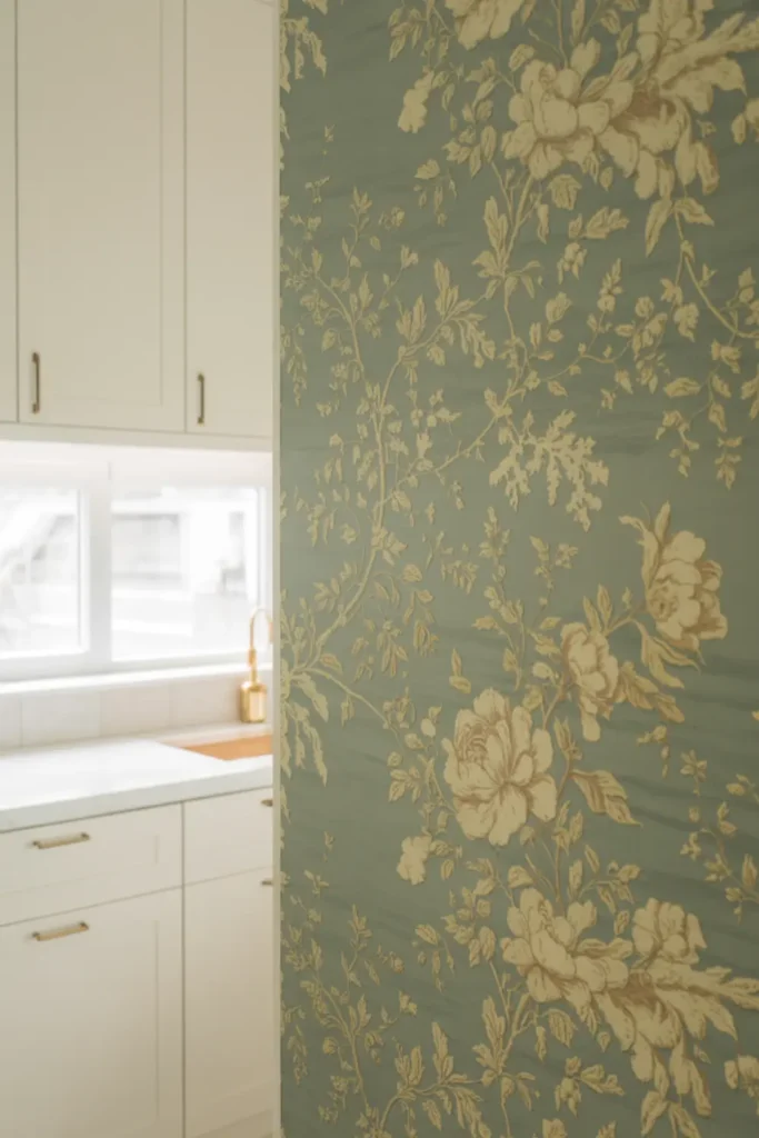 Apply Subtle Floral Vintage Wallpaper