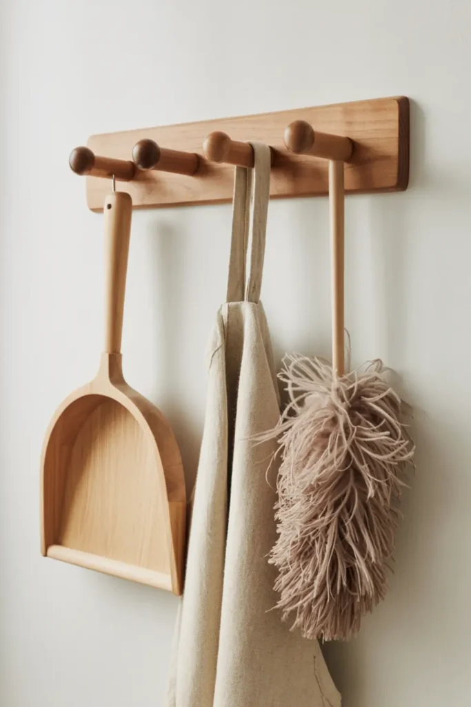 Display Cleaning Tools on Shaker Pegs