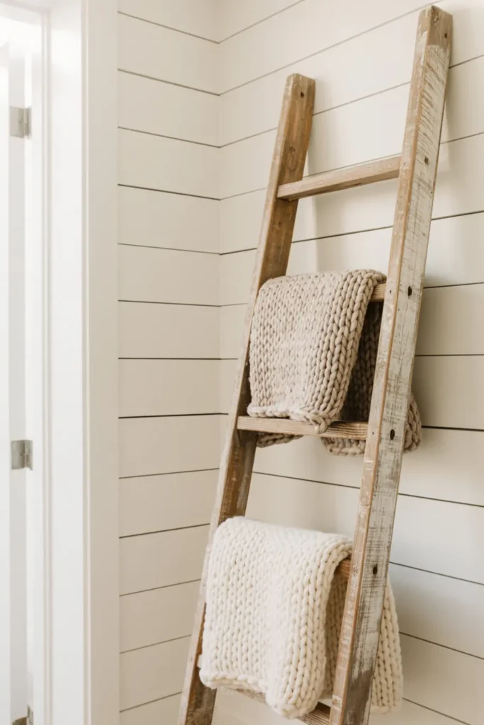 Lean a Rustic Blanket Ladder