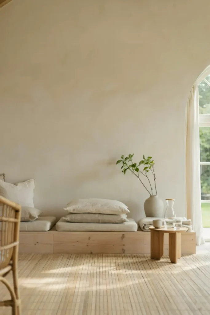 Japandi style minimalist garden room.