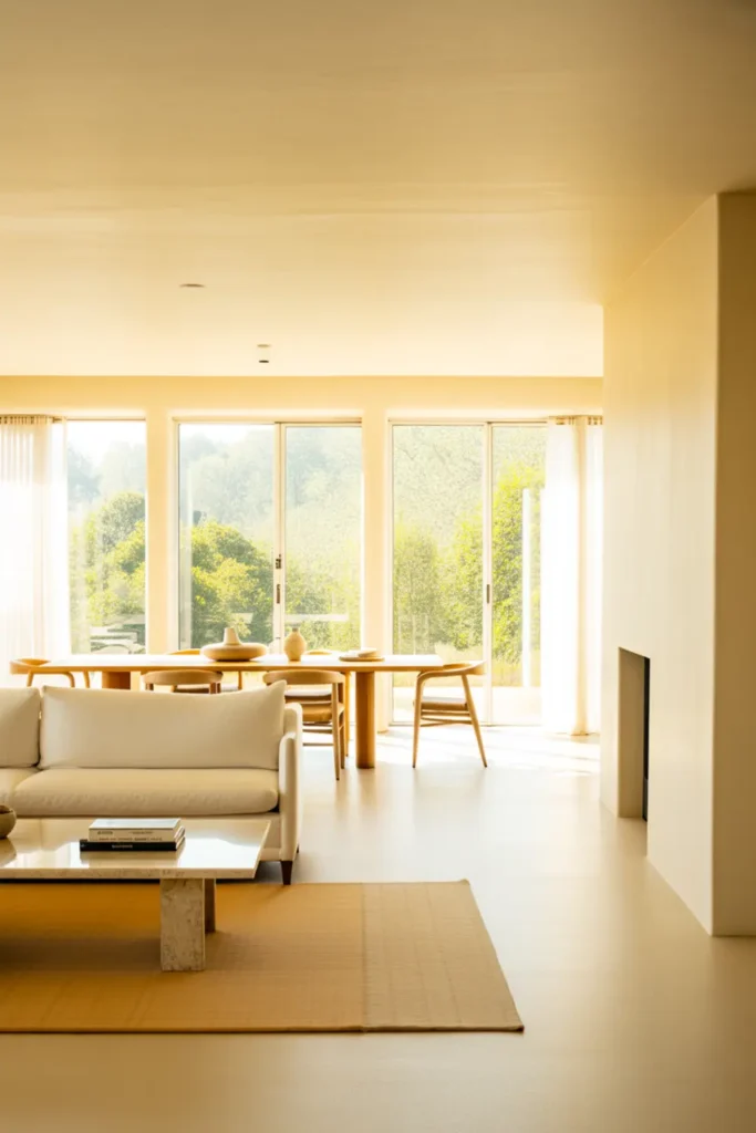 unobstructed sightlines in a modern open floor plan layout