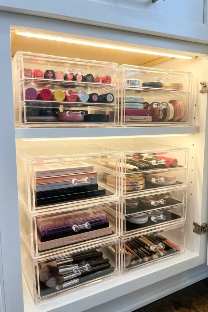Use Clear Acrylic Stackable Drawers