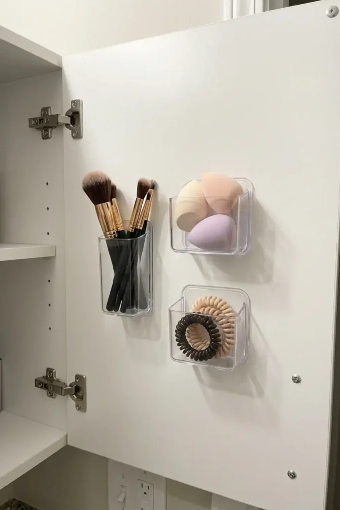 Attach Adhesive Pods to the Inside of Cabinet Doors