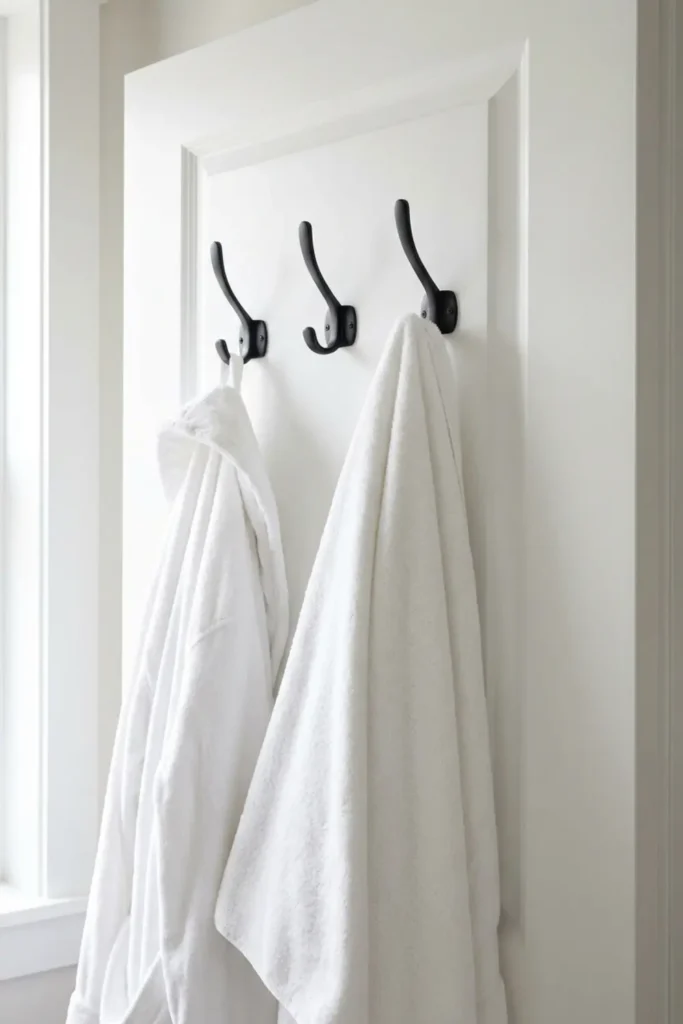 Install Hooks on the Back of the Bathroom Door