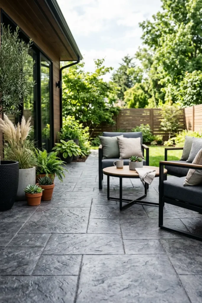 Stamped Concrete with a Modern Finish