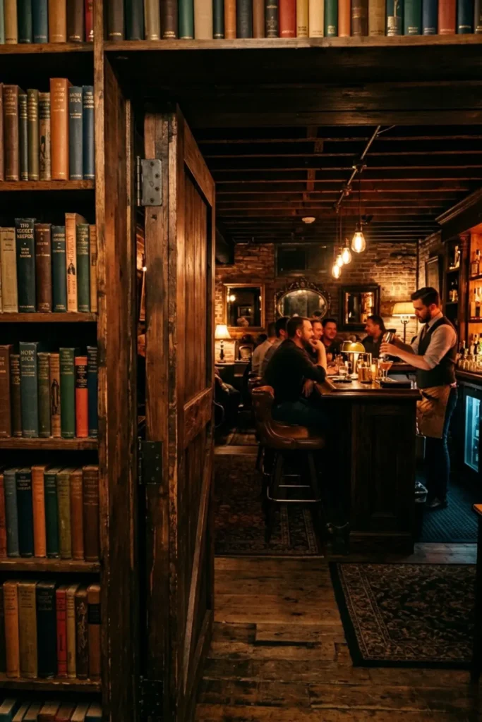 The Hidden Behind-a-Bookcase Bar