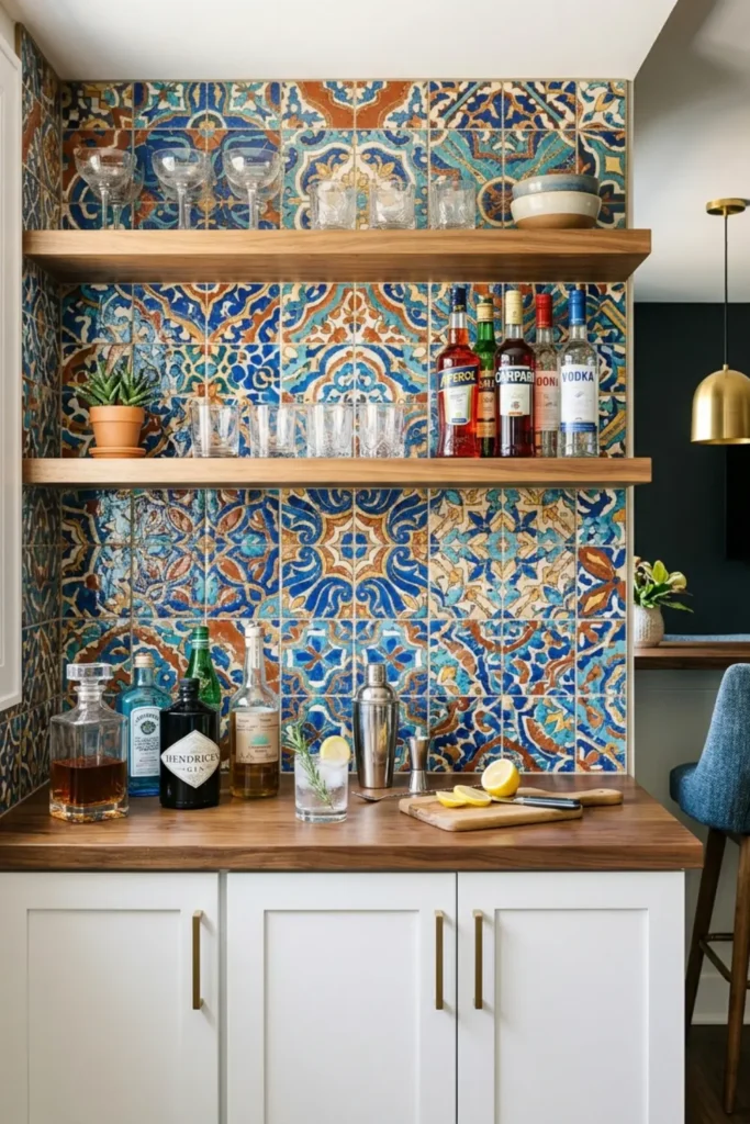 Colorful Mosaic Tile Backsplash