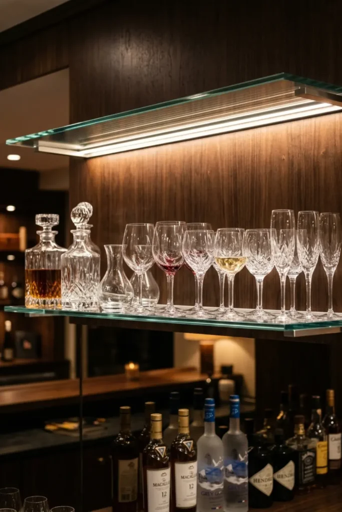 Floating Glass Glassware Display