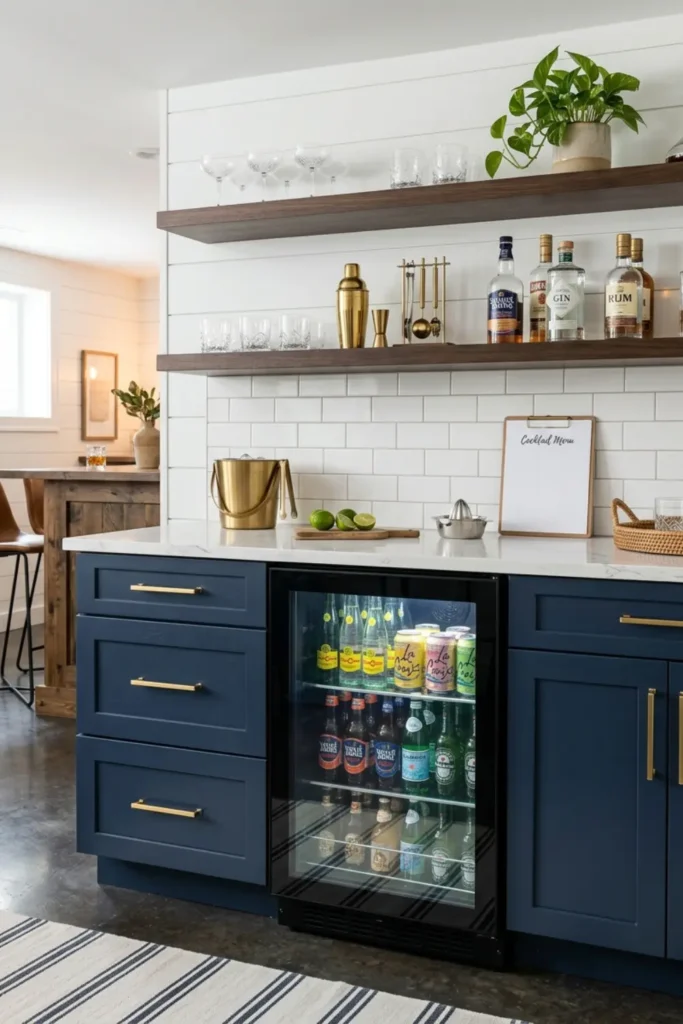 Built-In Mini Fridge Command Center